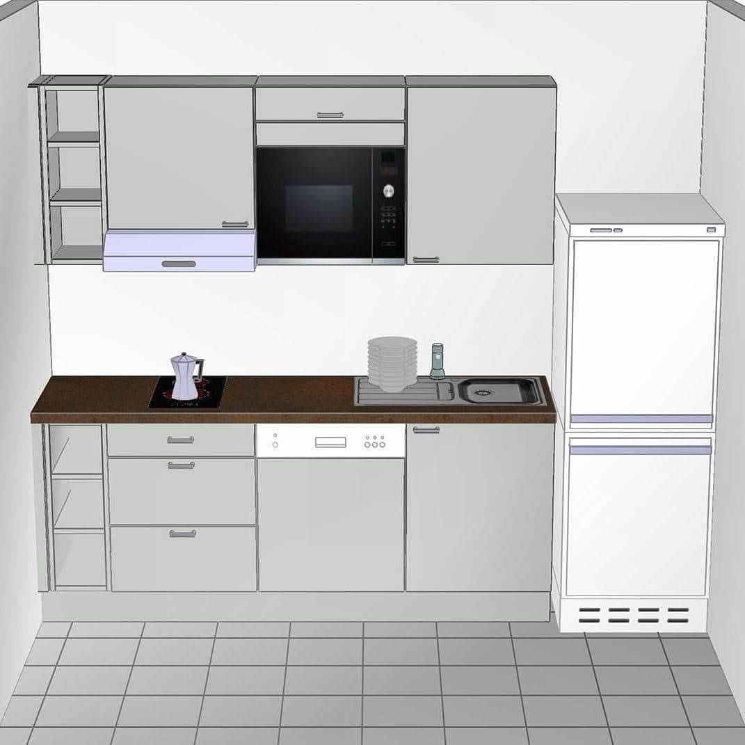 3D Planung einer kleinen Küche
